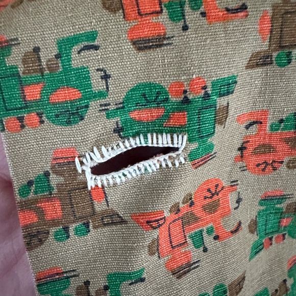 Vintage 1950s Train Print Button Up Short Sleeve Shirt - Picture 8 of 9